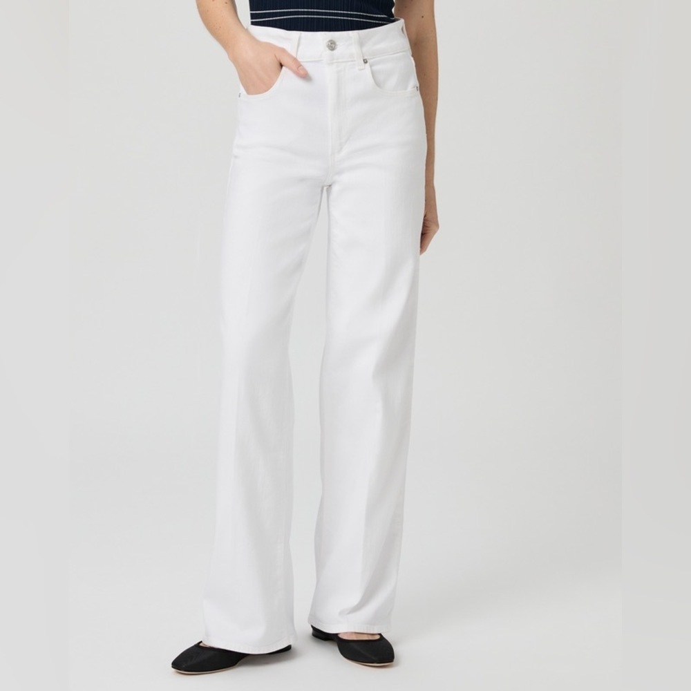 PAIGE Pearl White Sasha Wide Leg Jeans Size 32 - Picture 6 of 15